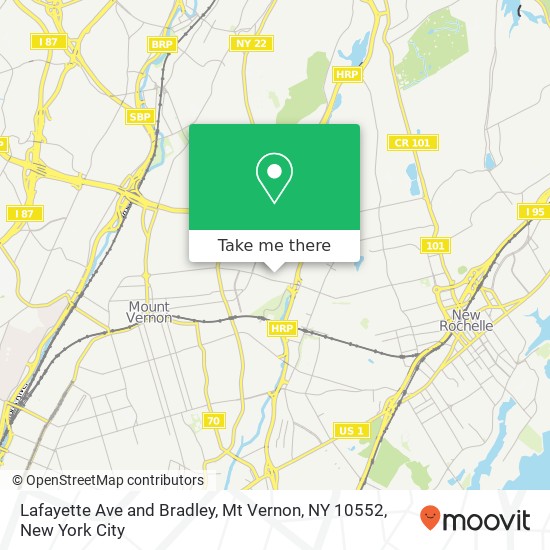 Lafayette Ave and Bradley, Mt Vernon, NY 10552 map