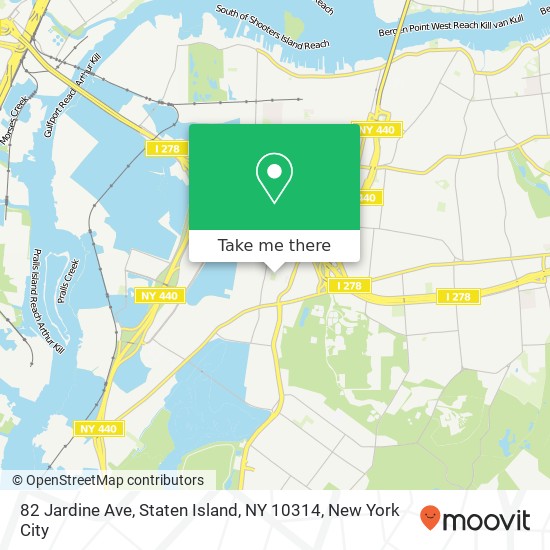 Mapa de 82 Jardine Ave, Staten Island, NY 10314