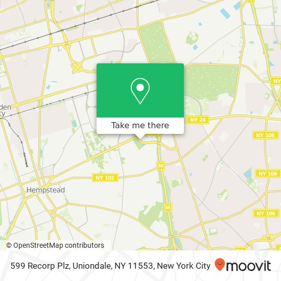 Mapa de 599 Recorp Plz, Uniondale, NY 11553