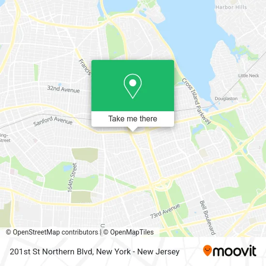 201st St Northern Blvd map