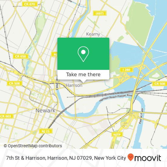Mapa de 7th St & Harrison, Harrison, NJ 07029