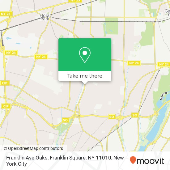 Mapa de Franklin Ave Oaks, Franklin Square, NY 11010