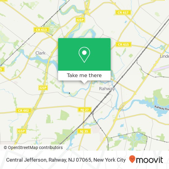 Mapa de Central Jefferson, Rahway, NJ 07065