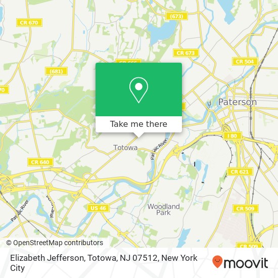 Elizabeth Jefferson, Totowa, NJ 07512 map