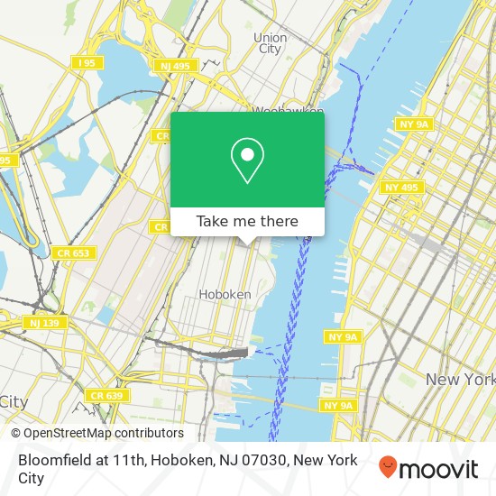 Bloomfield at 11th, Hoboken, NJ 07030 map