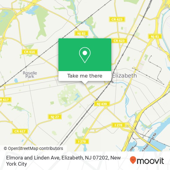 Mapa de Elmora and Linden Ave, Elizabeth, NJ 07202