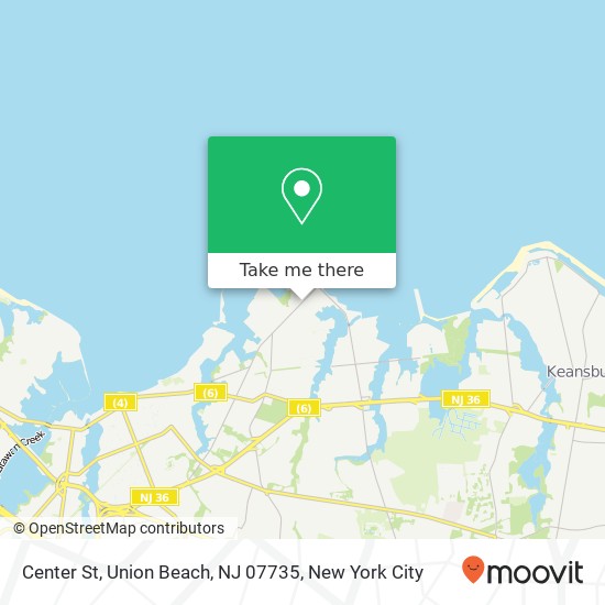 Mapa de Center St, Union Beach, NJ 07735