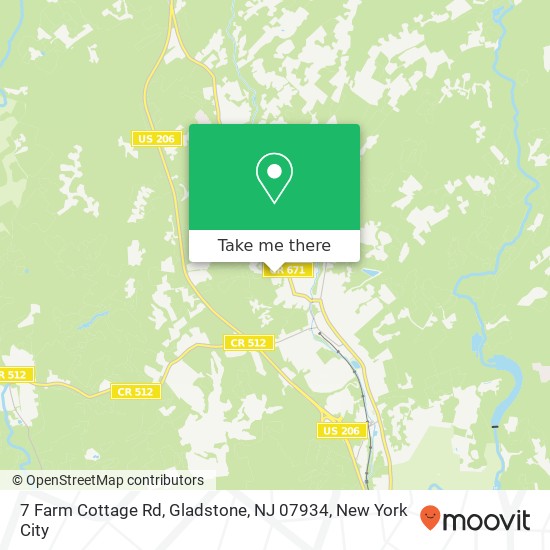 Mapa de 7 Farm Cottage Rd, Gladstone, NJ 07934