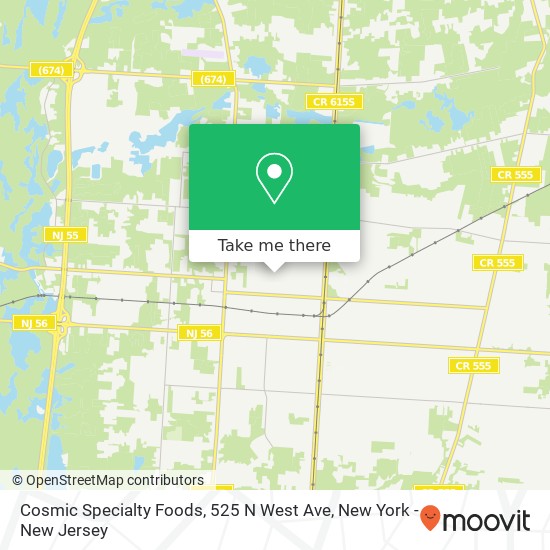 Mapa de Cosmic Specialty Foods, 525 N West Ave