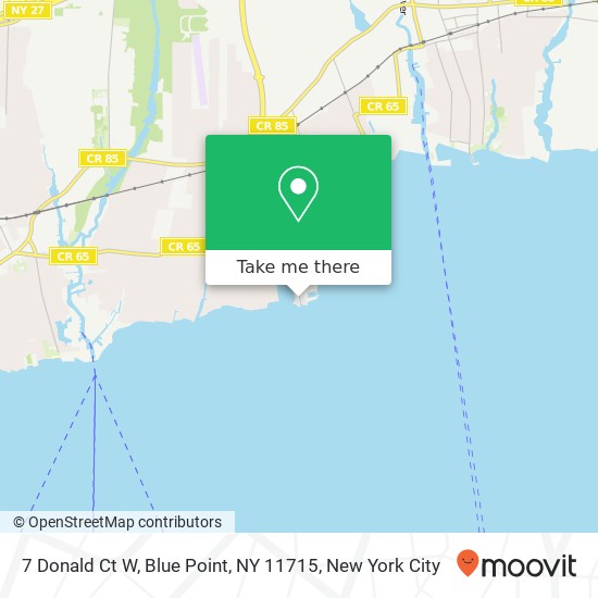 Mapa de 7 Donald Ct W, Blue Point, NY 11715