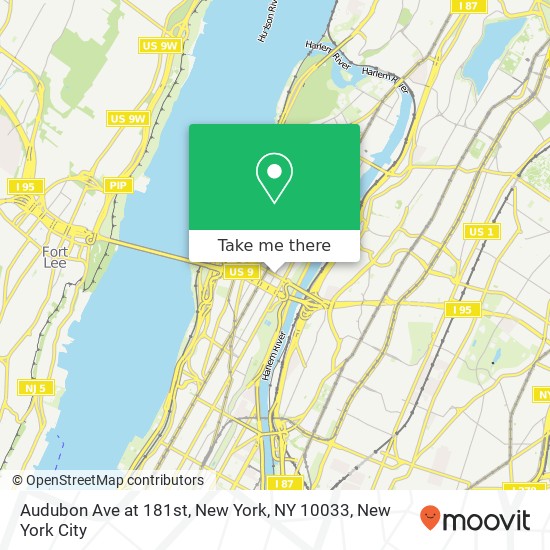 Mapa de Audubon Ave at 181st, New York, NY 10033