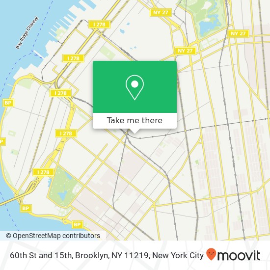 Mapa de 60th St and 15th, Brooklyn, NY 11219