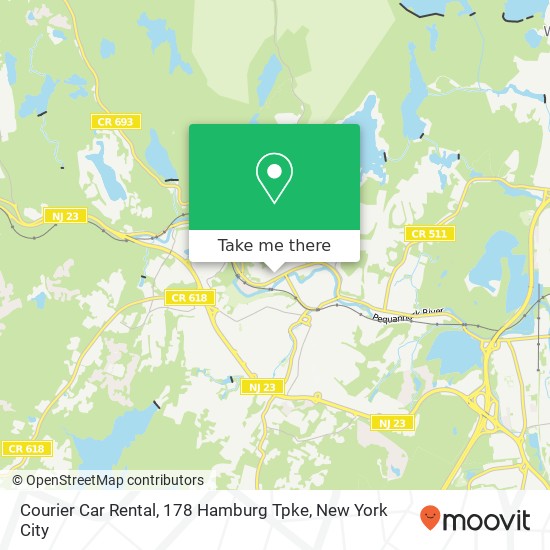 Mapa de Courier Car Rental, 178 Hamburg Tpke