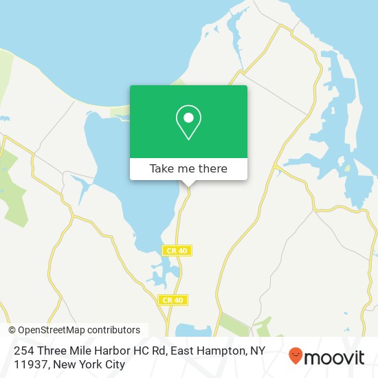 254 Three Mile Harbor HC Rd, East Hampton, NY 11937 map