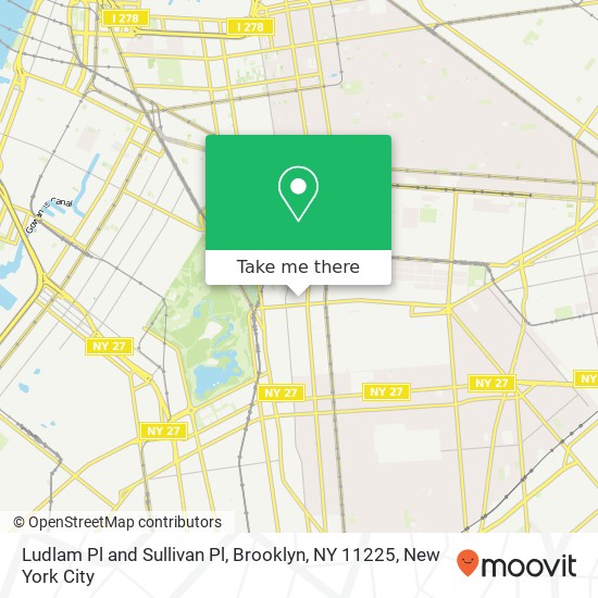 Ludlam Pl and Sullivan Pl, Brooklyn, NY 11225 map