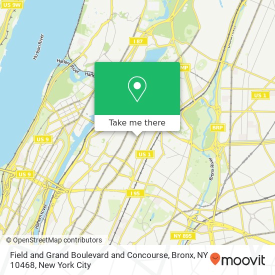 Field and Grand Boulevard and Concourse, Bronx, NY 10468 map