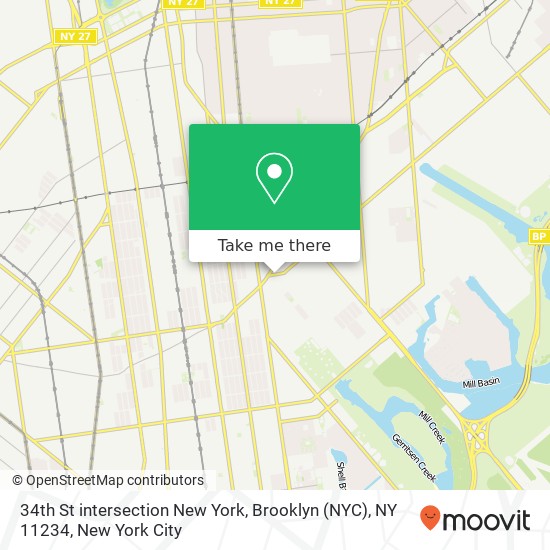 Mapa de 34th St intersection New York, Brooklyn (NYC), NY 11234