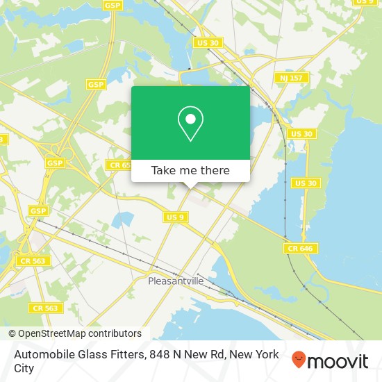 Mapa de Automobile Glass Fitters, 848 N New Rd