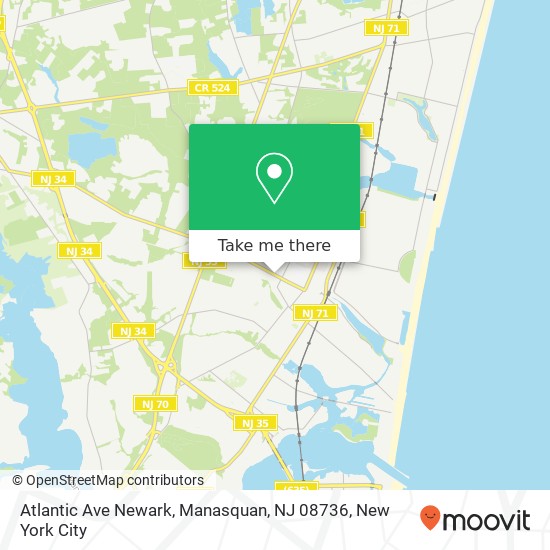 Mapa de Atlantic Ave Newark, Manasquan, NJ 08736