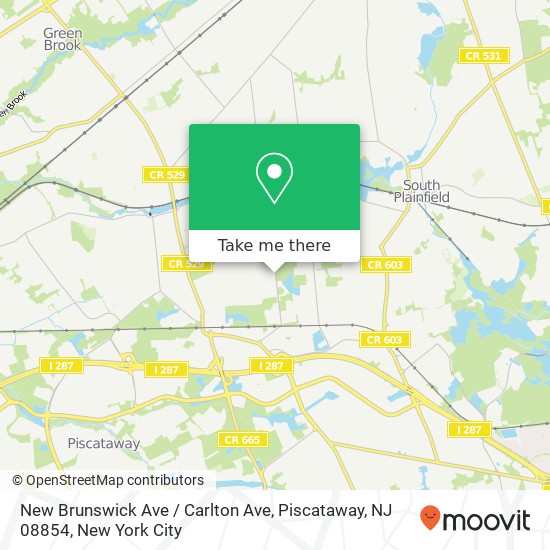 Mapa de New Brunswick Ave / Carlton Ave, Piscataway, NJ 08854