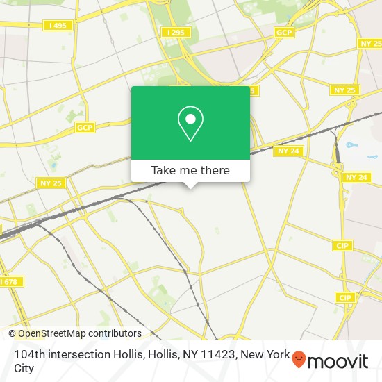 Mapa de 104th intersection Hollis, Hollis, NY 11423