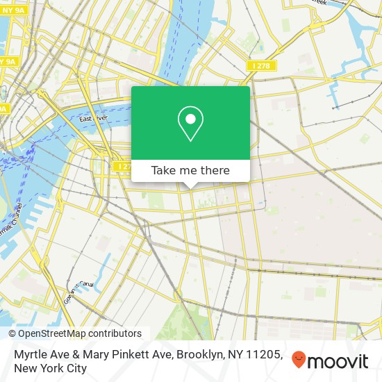 Myrtle Ave & Mary Pinkett Ave, Brooklyn, NY 11205 map