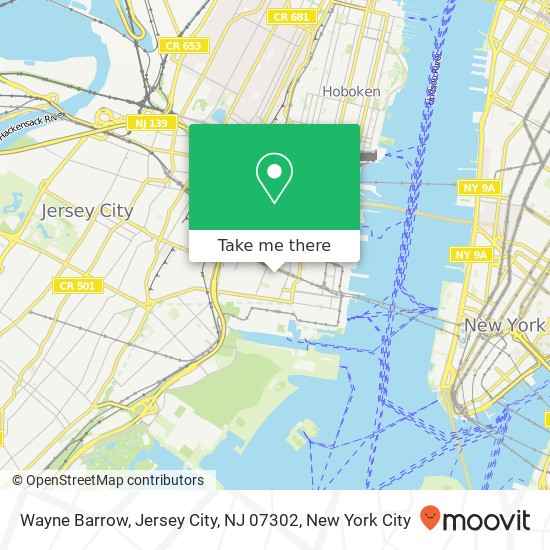 Mapa de Wayne Barrow, Jersey City, NJ 07302