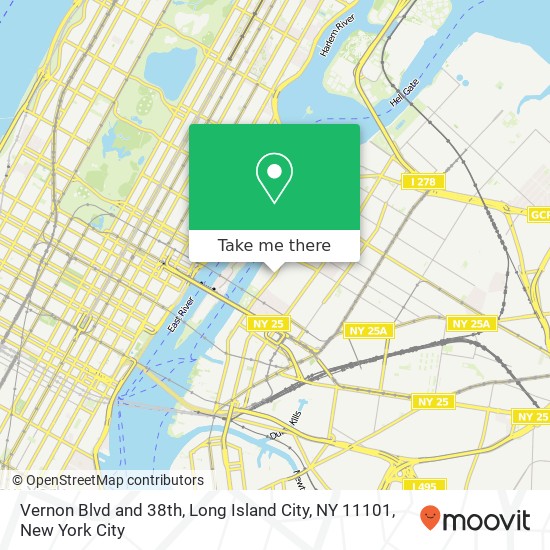 Mapa de Vernon Blvd and 38th, Long Island City, NY 11101