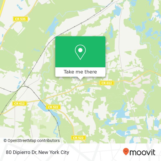 Mapa de 80 Dipierro Dr, Monroe Twp, NJ 08831