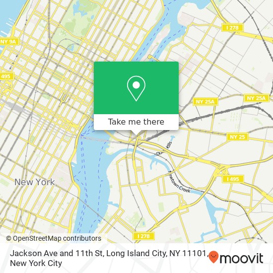 Mapa de Jackson Ave and 11th St, Long Island City, NY 11101