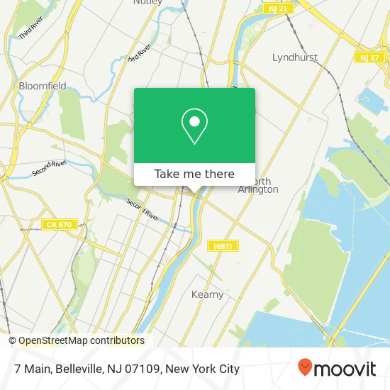 Mapa de 7 Main, Belleville, NJ 07109