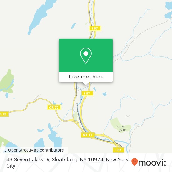Mapa de 43 Seven Lakes Dr, Sloatsburg, NY 10974