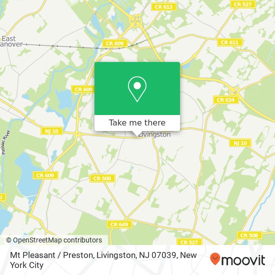 Mt Pleasant / Preston, Livingston, NJ 07039 map