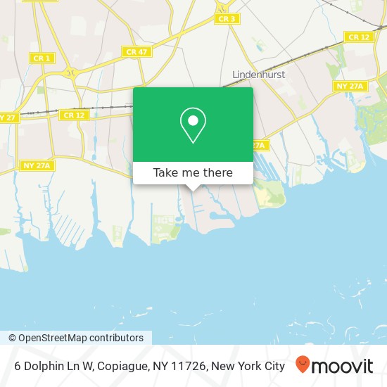 6 Dolphin Ln W, Copiague, NY 11726 map