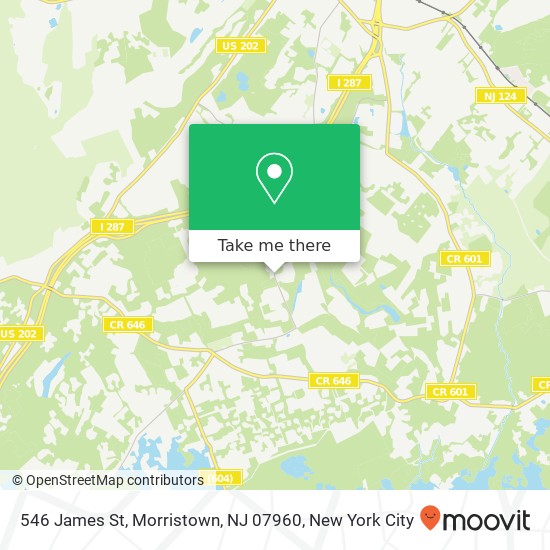 Mapa de 546 James St, Morristown, NJ 07960