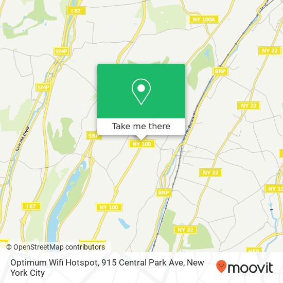 Mapa de Optimum Wifi Hotspot, 915 Central Park Ave