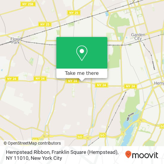 Mapa de Hempstead Ribbon, Franklin Square (Hempstead), NY 11010