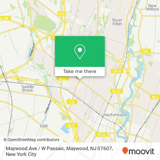 Mapa de Maywood Ave / W Passaic, Maywood, NJ 07607