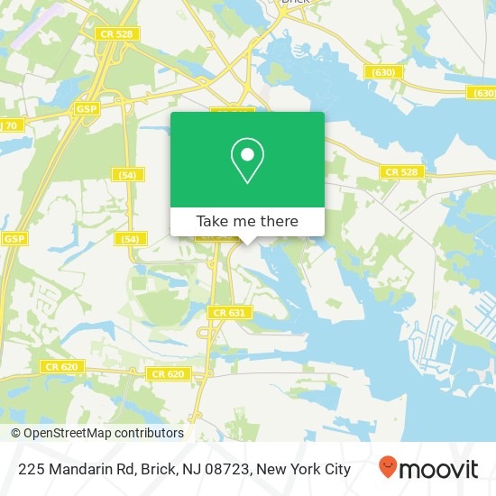 Mapa de 225 Mandarin Rd, Brick, NJ 08723