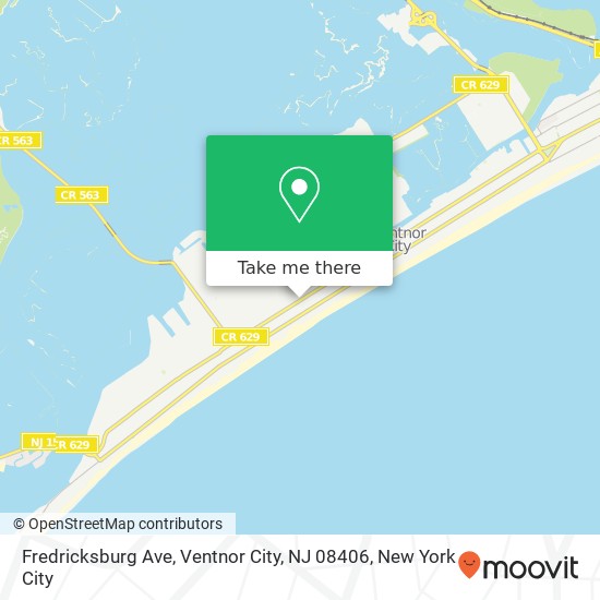 Mapa de Fredricksburg Ave, Ventnor City, NJ 08406