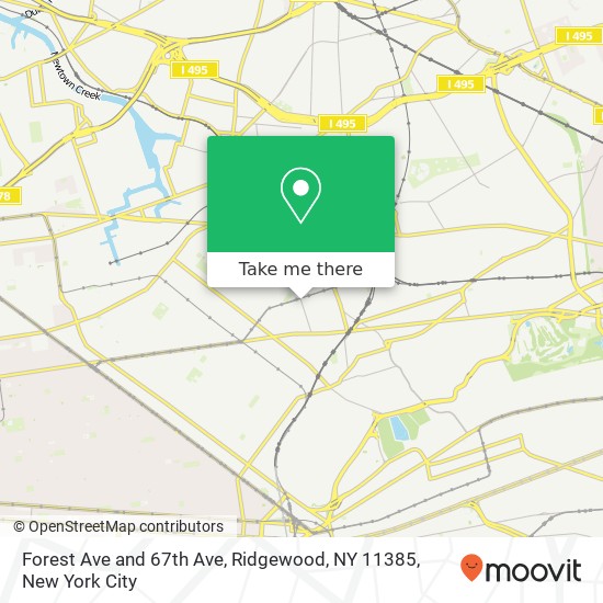 Mapa de Forest Ave and 67th Ave, Ridgewood, NY 11385