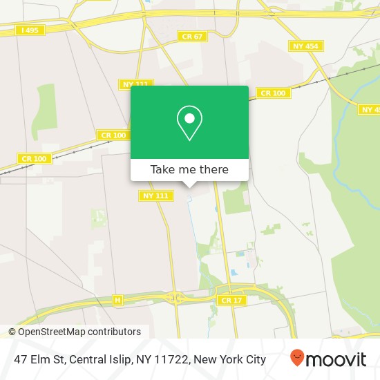 Mapa de 47 Elm St, Central Islip, NY 11722