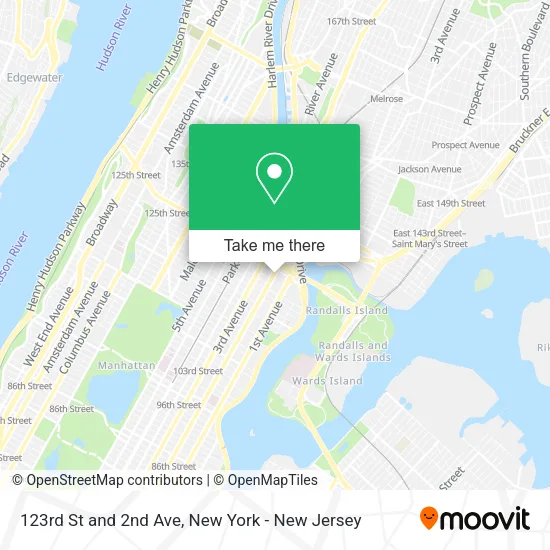 123rd St and 2nd Ave map