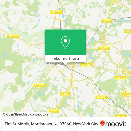 Mapa de Elm St Morris, Morristown, NJ 07960