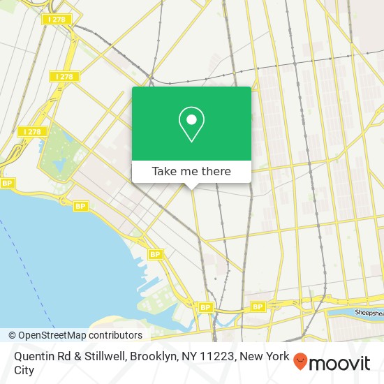 Mapa de Quentin Rd & Stillwell, Brooklyn, NY 11223