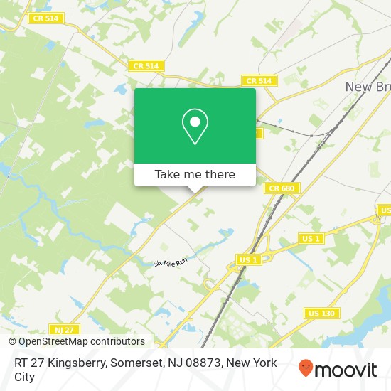 Mapa de RT 27 Kingsberry, Somerset, NJ 08873