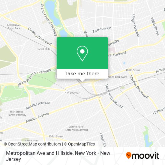 Metropolitan Ave and Hillside map