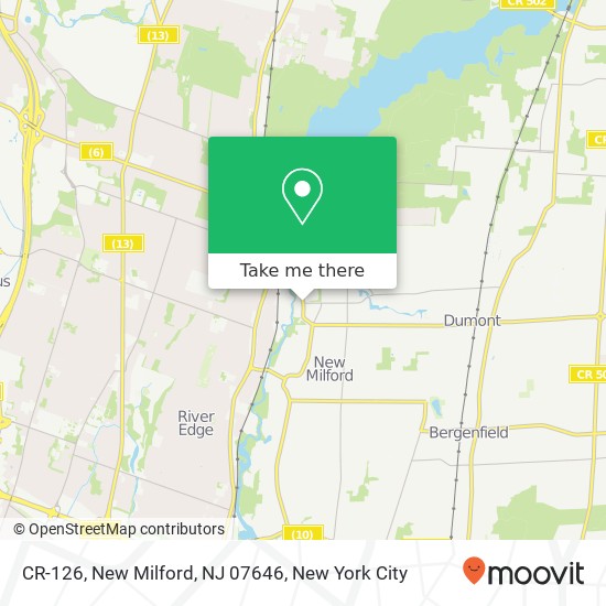 Mapa de CR-126, New Milford, NJ 07646