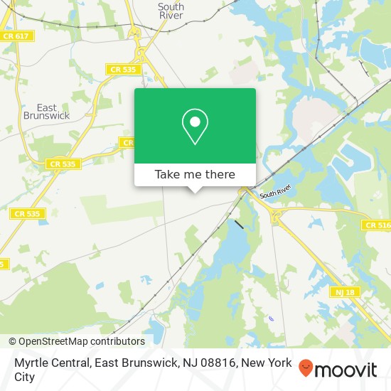 Mapa de Myrtle Central, East Brunswick, NJ 08816