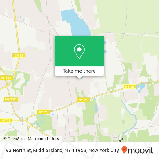 Mapa de 93 North St, Middle Island, NY 11953